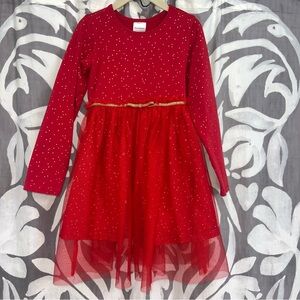 Hanna Andersson Red Metallic Tulle Dress